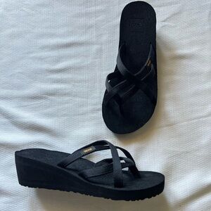 Teva Women's Black Wedge Sandals